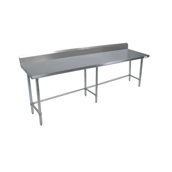 Bk Resources Stainless Steel Work Table With Open Base, 5" Rear Riser 96"Wx24"D VTTR5OB-9624 - main